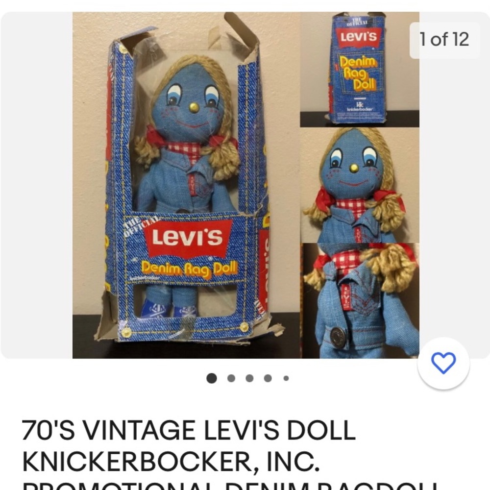 70 VINTAGE LEVI’S RAG DOLL KNICKER BOCKER INC.